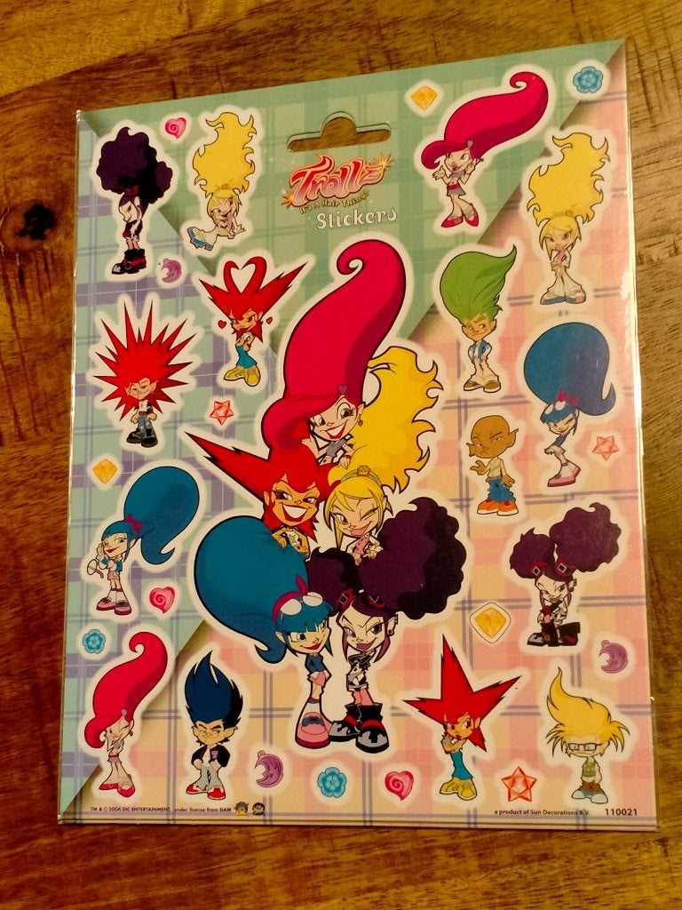 Trollz it's a hair thing tekenfilm stickervel stickers, Ophalen of Verzenden, Zo goed als nieuw, Overige typen
