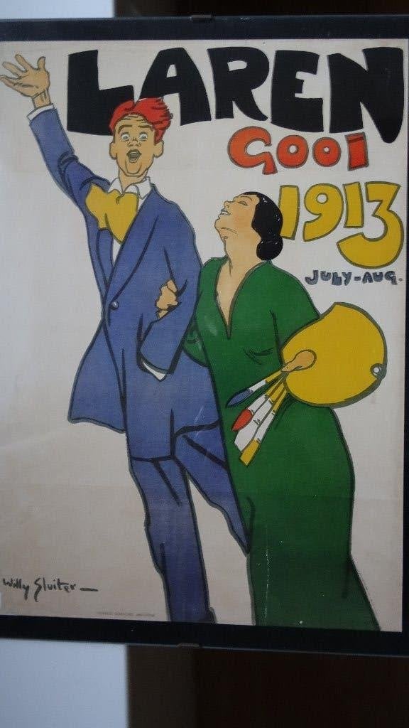 Set van 3 Vintage Reclame Postkaarten - Willy Sluiter, Ophalen, Gebruikt, Overige typen