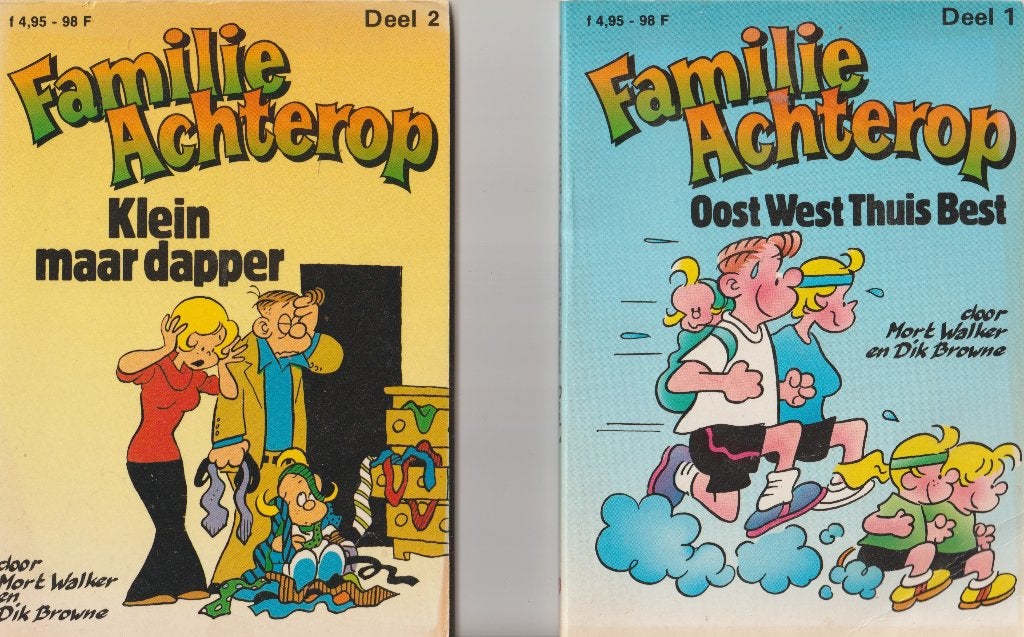 Familie Achterop deel 1 t/m 4, Boeken, Stripboeken, Complete serie of reeks, Ophalen of Verzenden, Gelezen