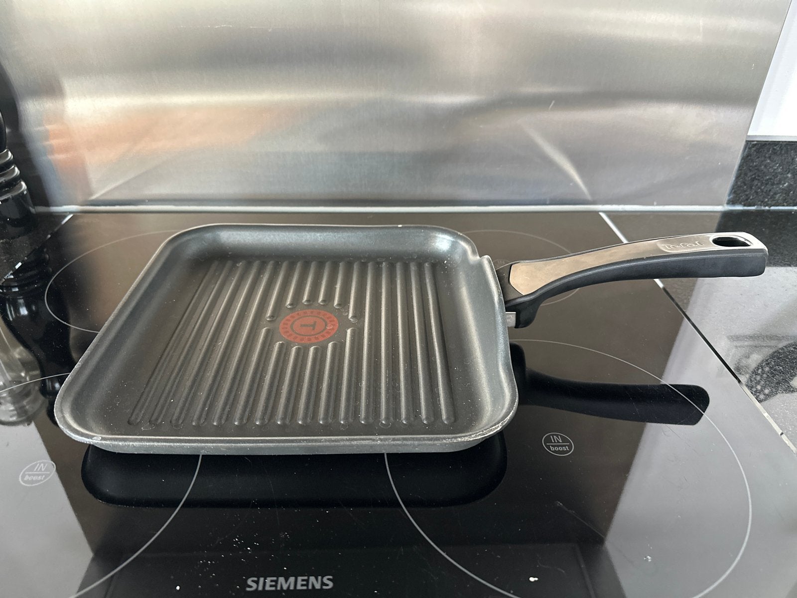 Tefal Grillpan - Gebruikt, Antiaanbaklaag, Overige typen, Aluminium, Ophalen of Verzenden