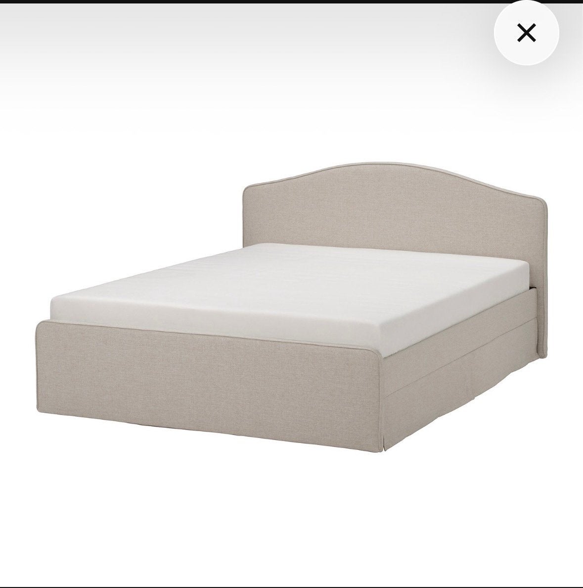 IKEA Bedframe, matras en lattenbodem (180x200 cm), Ophalen, Gebruikt, Beige, Tweepersoons