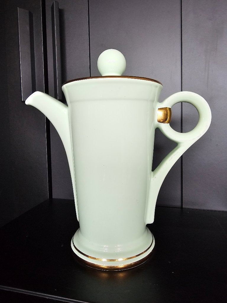 Vintage Pastel / Mint Groene Koffiekan, Antiek en Kunst, Antiek | Keramiek en Aardewerk, Ophalen of Verzenden