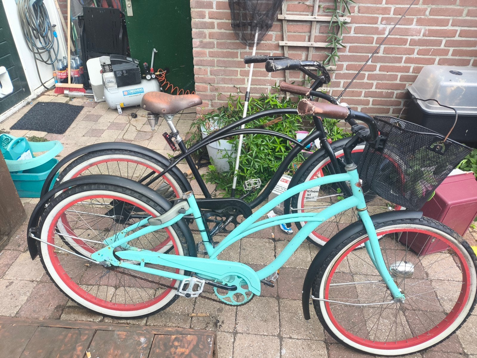 Electra Cruiser Fietsen - Zwart en Turquoise, Velgrem, 50 tot 53 cm, Ophalen, Overige merken