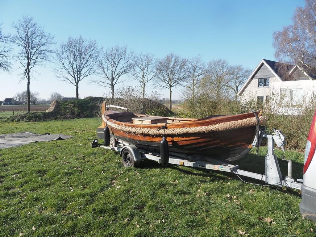 Houten sloep, Gebruikt, Ophalen of Verzenden, Hout, Buitenboordmotor