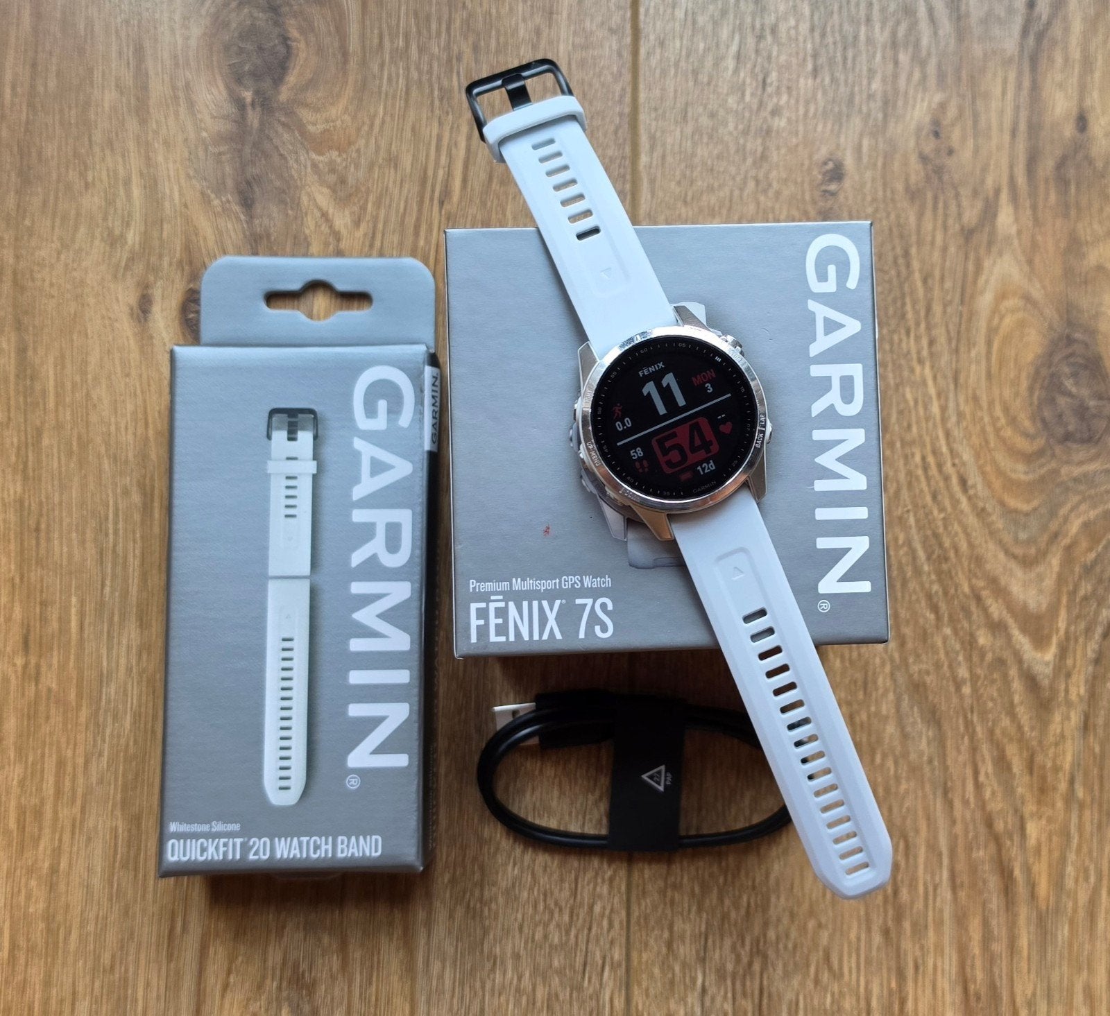 Garmin Fenix 7S - Goede staat, complete set met doos, Gebruikt, Zwart, Garmin, Ophalen of Verzenden