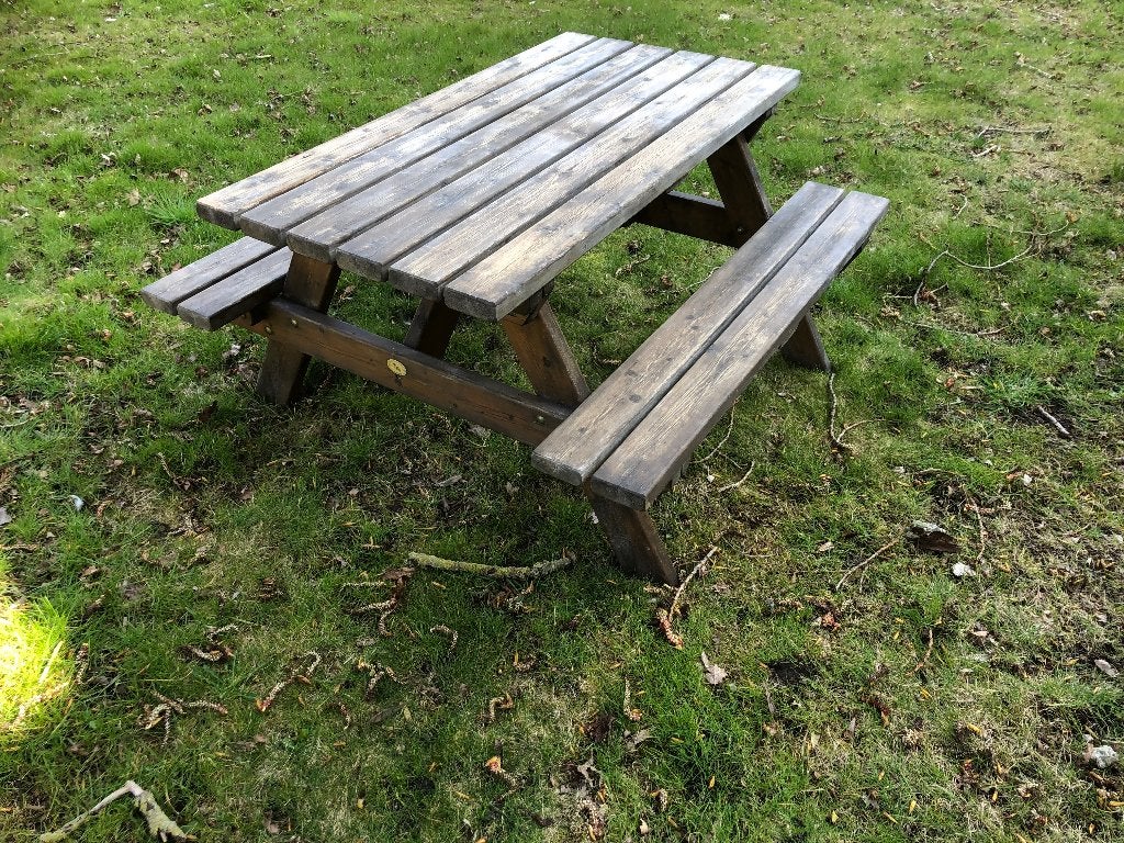 Talen picknicktafel grote kindermaat izgst, Tuin en Terras, Picknicktafels, Ophalen, Gebruikt, Rechthoekig, Hout