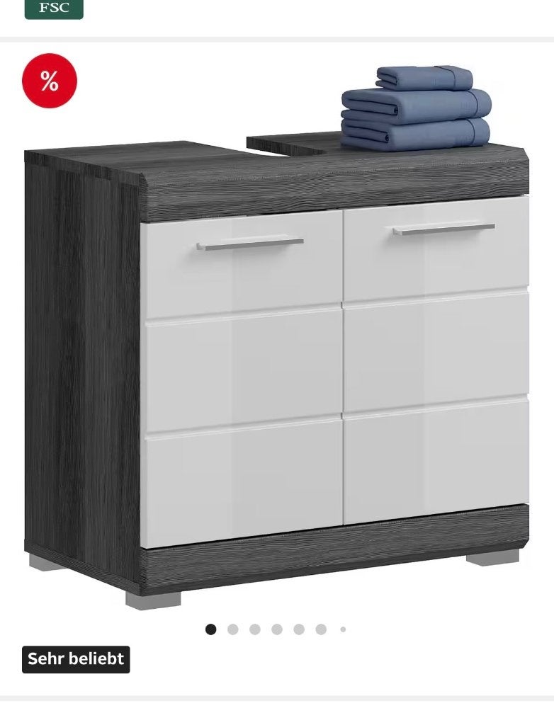 Bathroom Furniture Set – 5 Pieces – White / Anthracite Grey, Overige typen, Nieuw, Minder dan 100 cm, 25 tot 50 cm