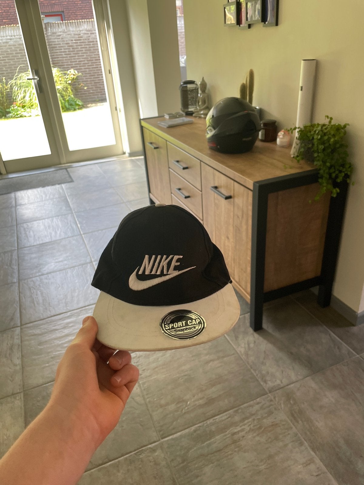 Nike Sport Cap Snapback - Zwart/Wit, Ophalen, Gedragen, One size fits all, Pet