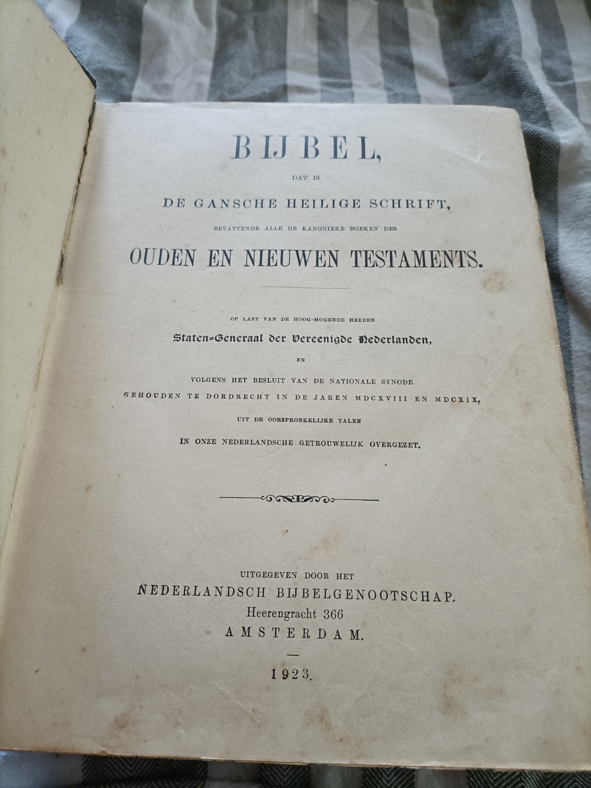 Antieke Bijbel uit 1923 - Statenvertaling, Ophalen of Verzenden, Statenvertalers