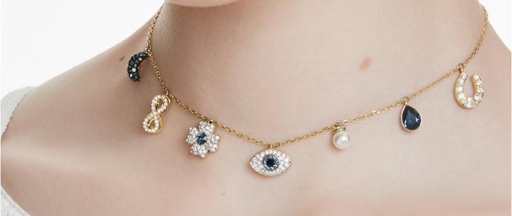 New- Swarovski Symbol Symbolica Ketting/ Choker, Ophalen of Verzenden, Nieuw, Blauw, Overige materialen