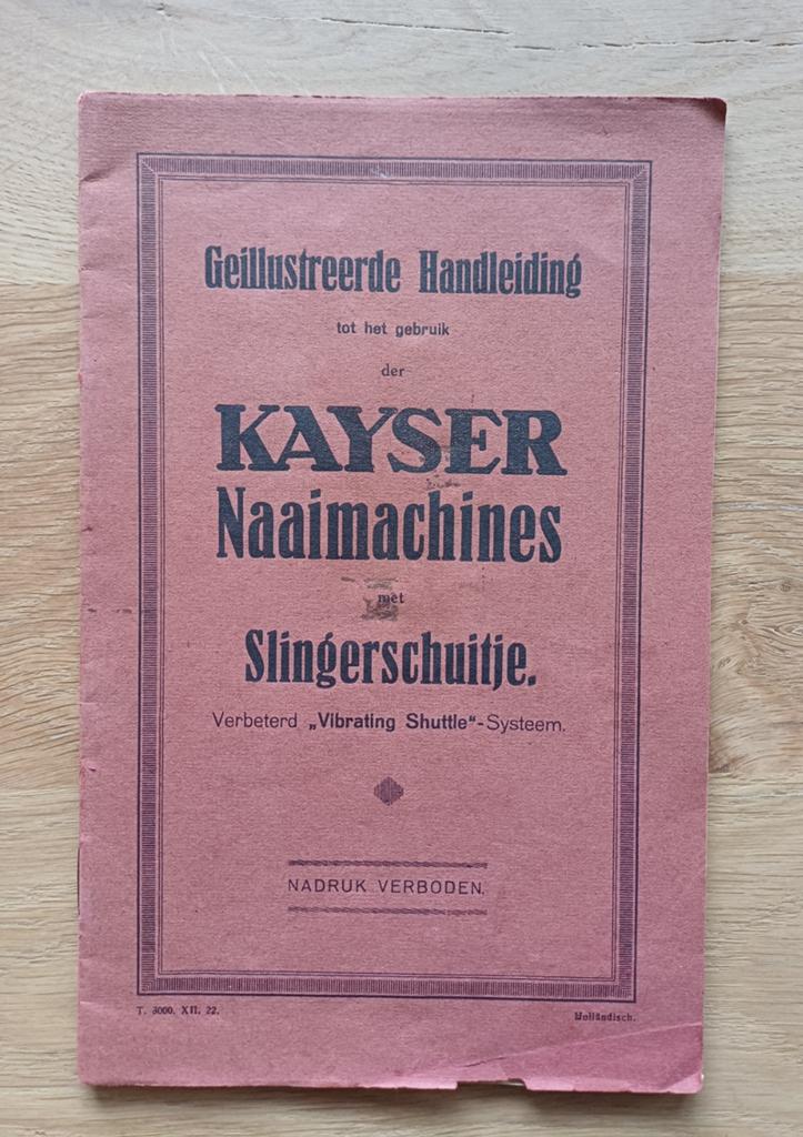 Geïllustreerde Handleiding Kayser Naaimachines, Ophalen of Verzenden