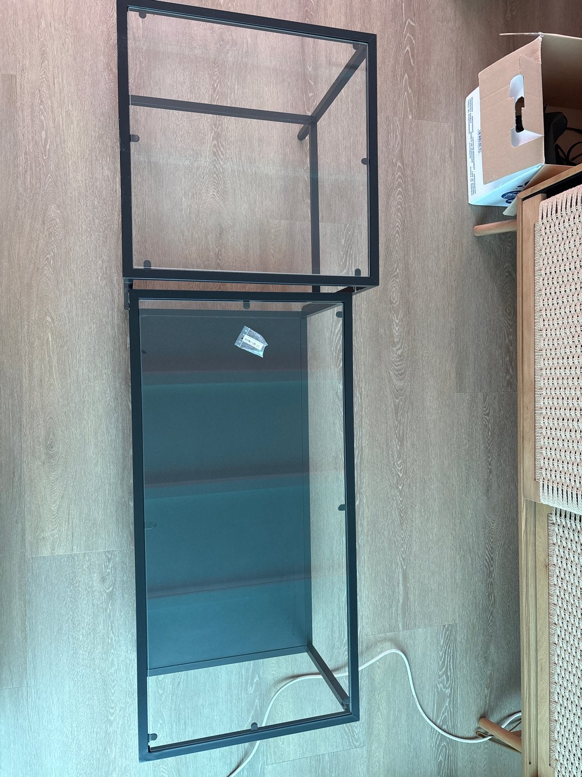 Ikea Vittsjo bijzettafel, Zwart metaal, Huis en Inrichting, Gebruikt, Metaal of Aluminium, 75 cm of meer, Rechthoekig
