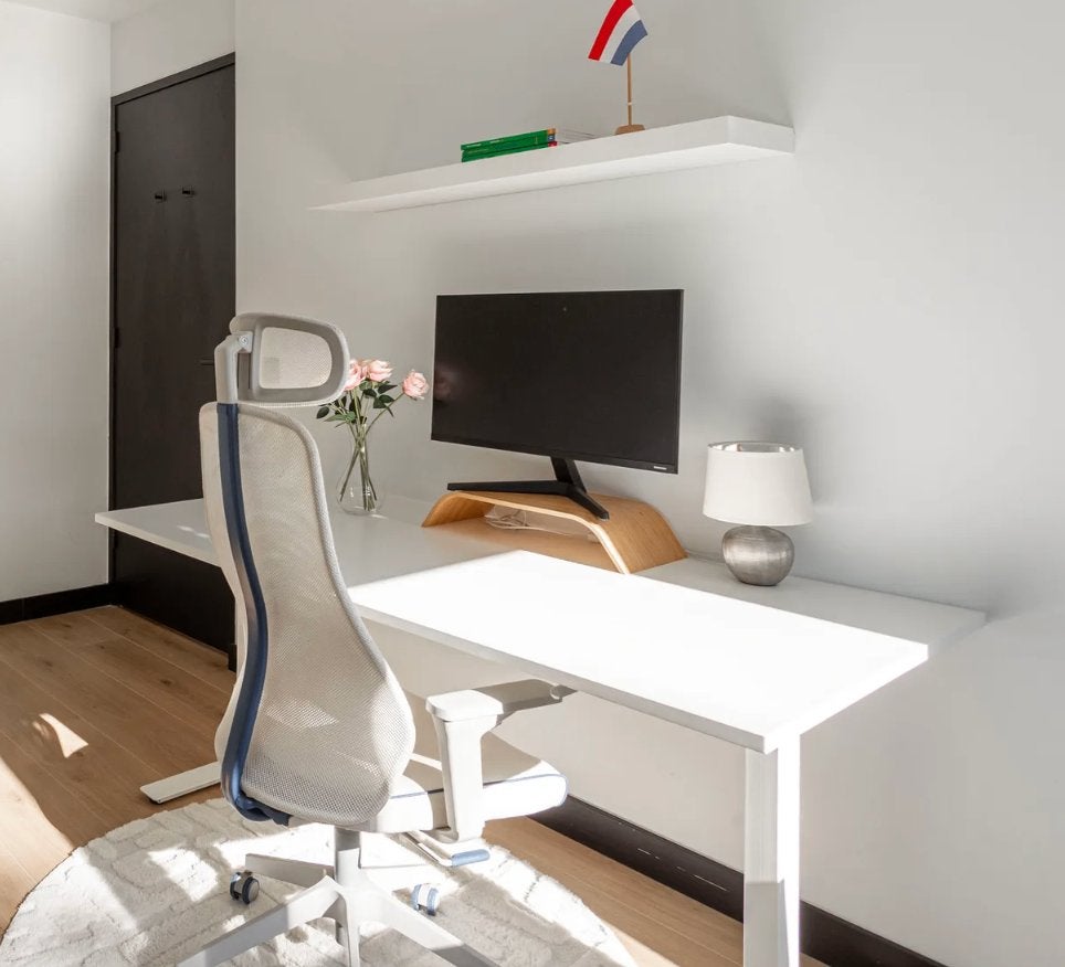 IKEA TROTTEN Sit/Stand Desk 160x80 cm – White (2 Available), Ophalen, Zo goed als nieuw, IKEA