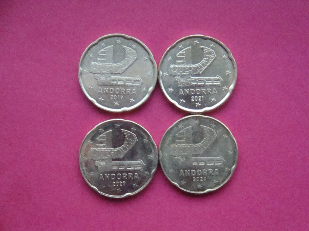 Andorra setje UNC 20 Eurocenten 2019 / 2024., Postzegels en Munten, Munten | Europa | Euromunten, Verzenden, Overige landen, 20 cent