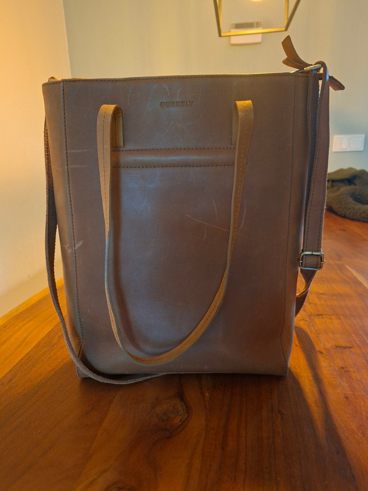 Burkely leren shopper/handtas - Zo goed als nieuw, Ophalen of Verzenden, Zo goed als nieuw, Bruin, Shopper