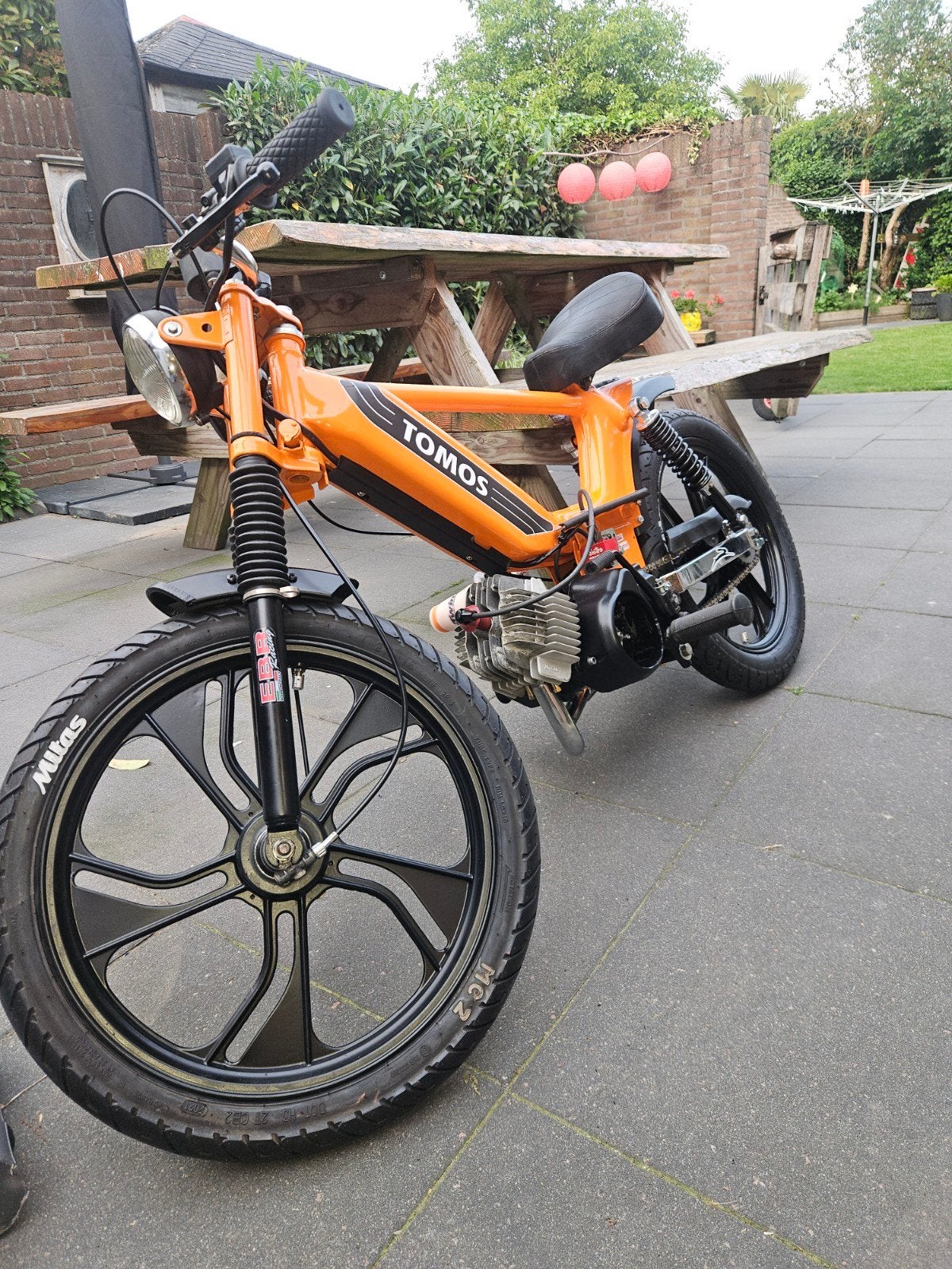 Tomos bromfiets - Oranje, CAFERACER, Ophalen, 65 cc, Zo goed als nieuw, 2 versnellingen