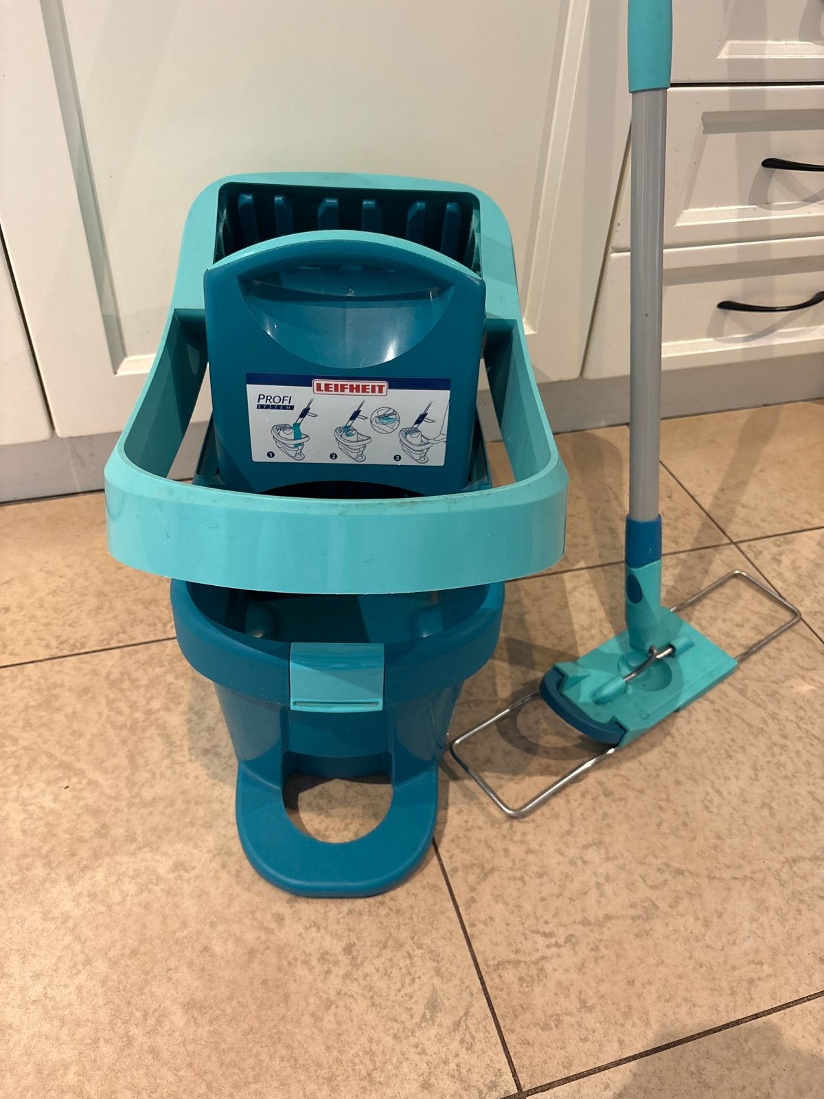 Leifheit Profi Dweilsysteem met Emmer en Mop, Ophalen of Verzenden, Dweilemmer, -bak, of -wagen