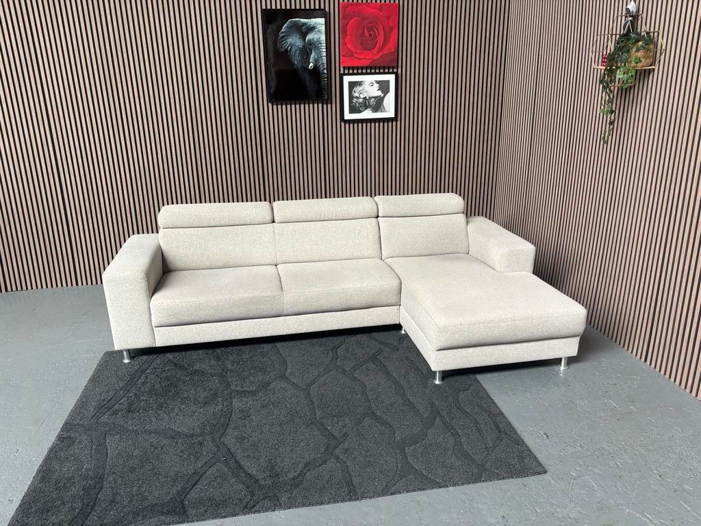 GRATIS LEVERING Loungebank Lichtgrijs 290x155 GEREINIGD, 250 tot 300 cm, Hoekbank, Ophalen of Verzenden, Zo goed als nieuw