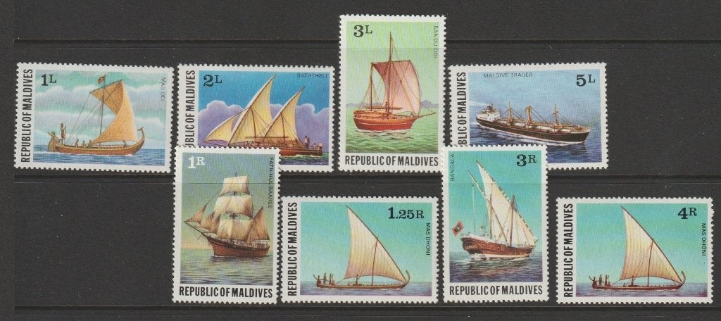 TSS Kavel 4.50016 Malediven pf minr 756-763 schepen, Ophalen, Postfris, Zuid-Azië