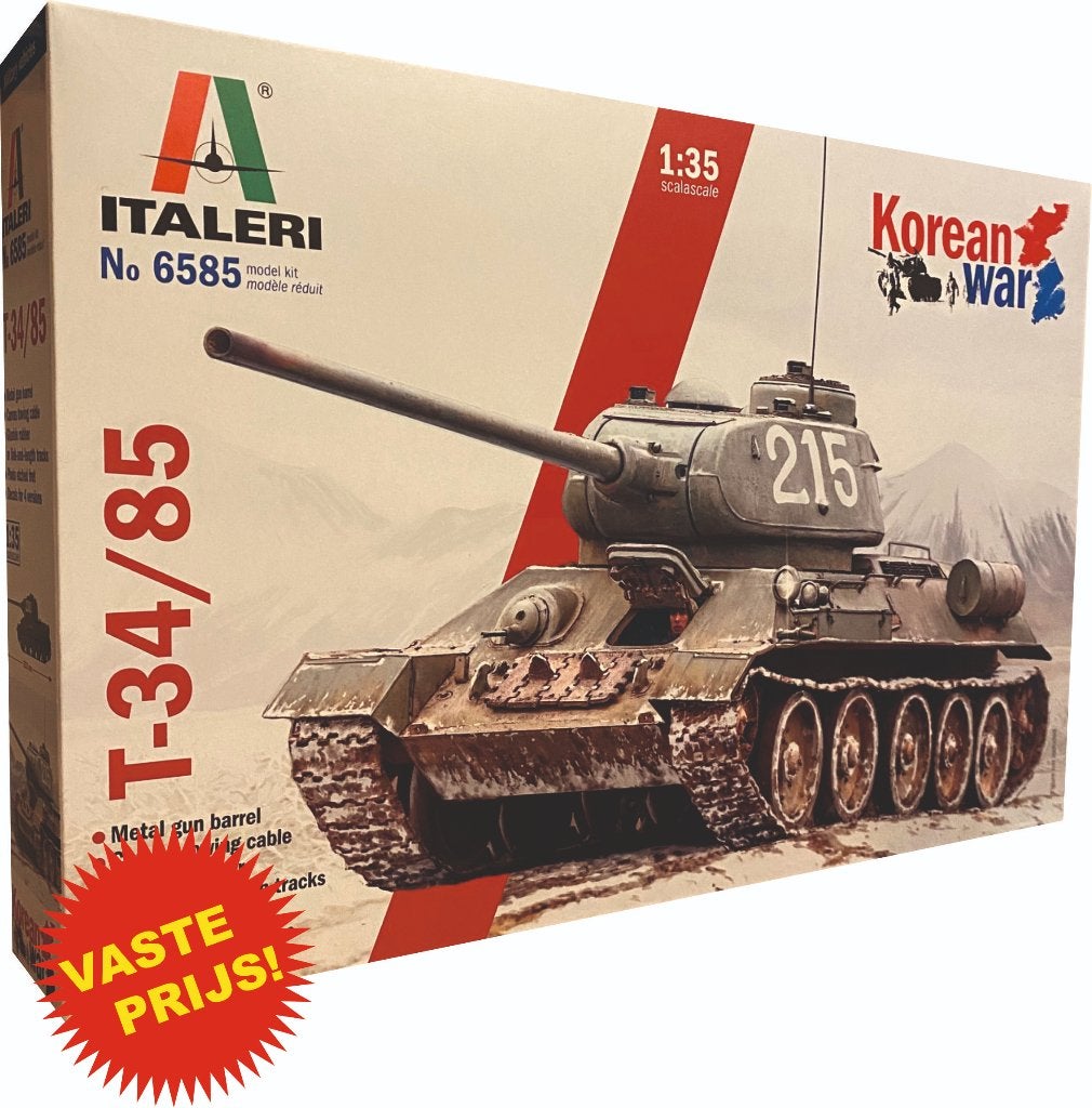 T-34/85 (Korean War) (Italeri 6585) 1/35, Tank, Italeri, 1:32 tot 1:50, Nieuw