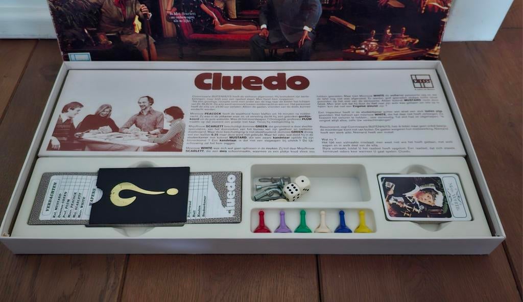 Cluedo - Vintage doos- Compleet/ Netjes- Verzend ook!, Hobby en Vrije tijd, Gezelschapsspellen | Bordspellen, Vijf spelers of meer