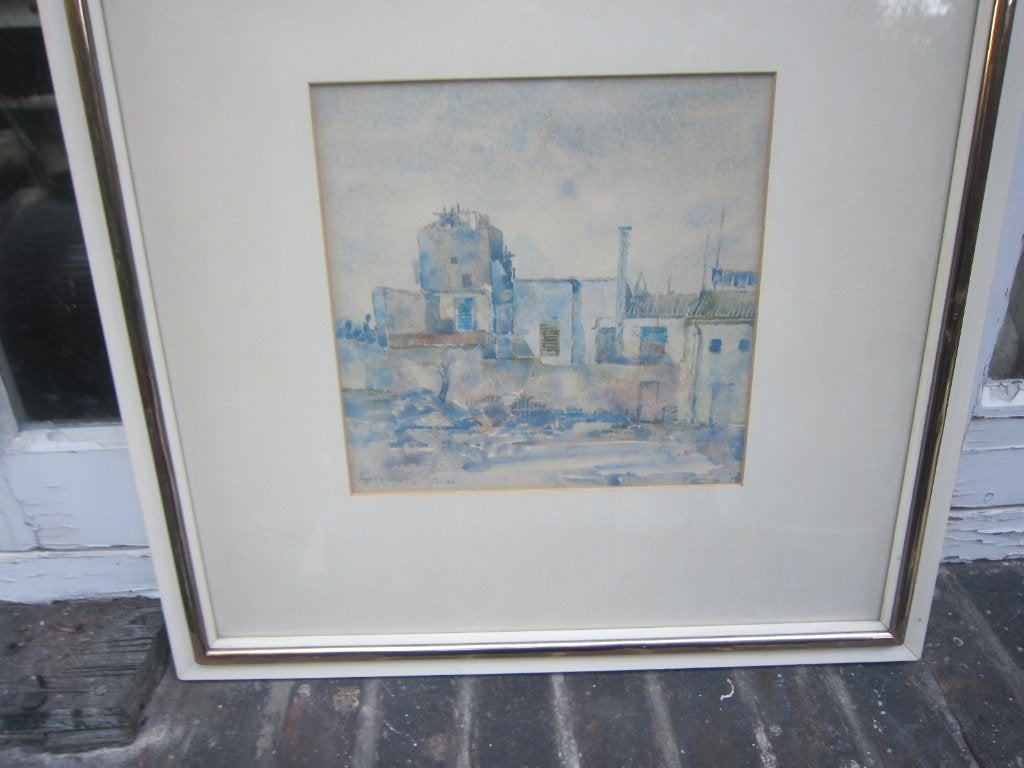 POPPE DAMAVE, Ets/aquarel van Palma  in mooi lijstje, Antiek en Kunst, Kunst | Etsen en Gravures, Ophalen of Verzenden, Ets