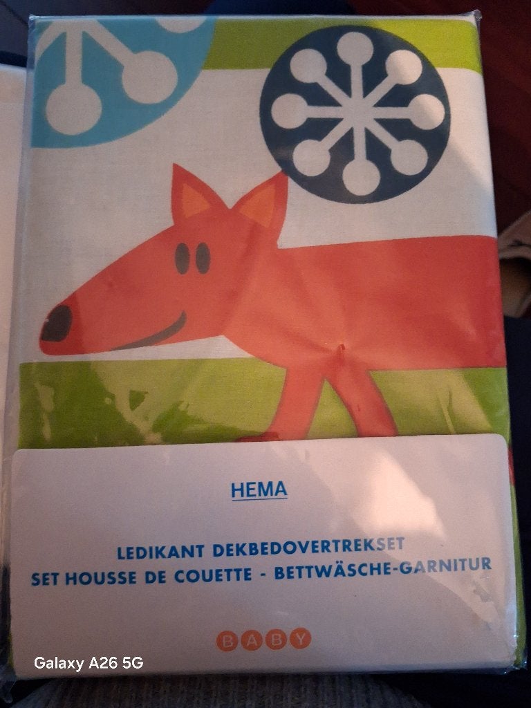 Ledikant dekbedovertrek, Ledikant, Dekbedovertrek, Ophalen of Verzenden, Zo goed als nieuw