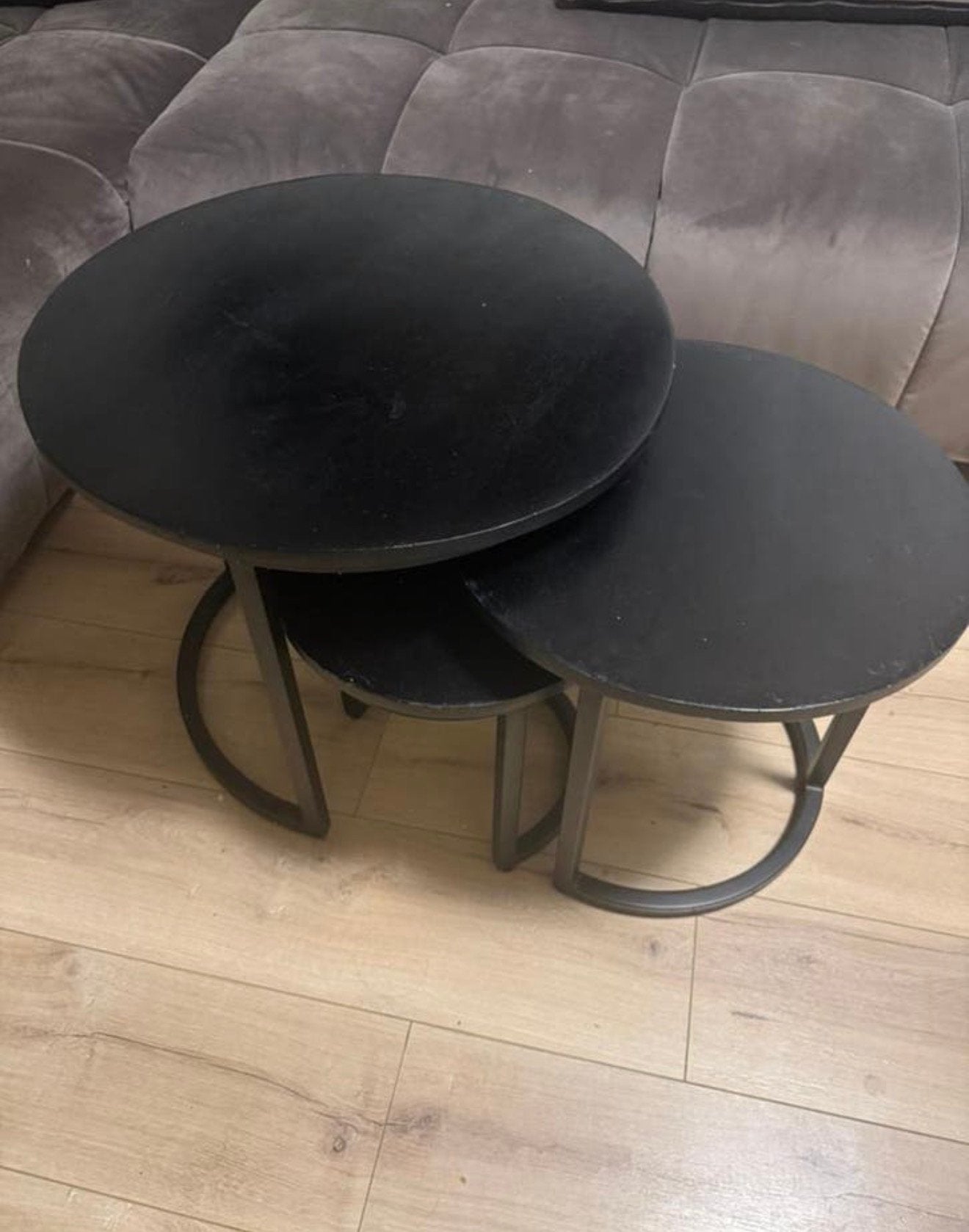Luxe Mango Houten Salontafel Set, Ophalen of Verzenden, Rond, 50 tot 100 cm, Minder dan 50 cm