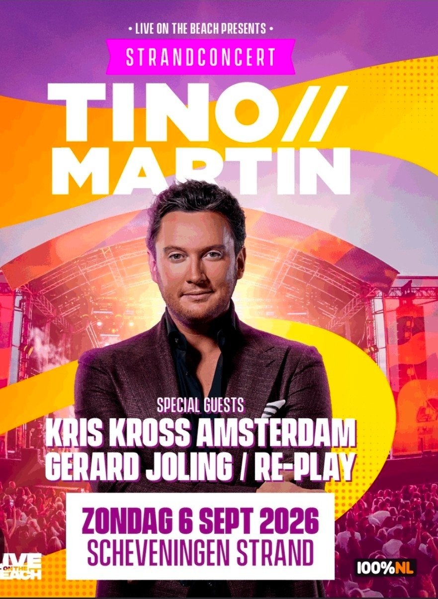 2 Tickets Live on the beach Tino Martin 6 september 2026, Tickets en Kaartjes, Concerten | Nederlandstalig, Twee personen, September