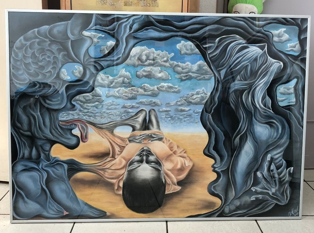 Surrealistisch schilderijen, Ophalen, Overige onderwerpen, Papier, Gemengde techniek