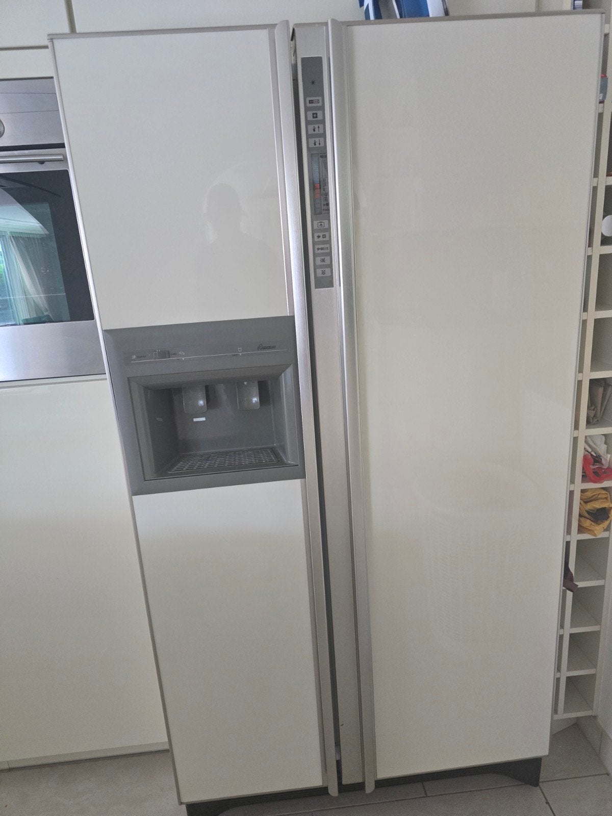 Amana Amerikaanse Koelkast met Water- en IJsdispenser, Gebruikt, 200 liter of meer, 60 cm of meer, Met aparte vriezer