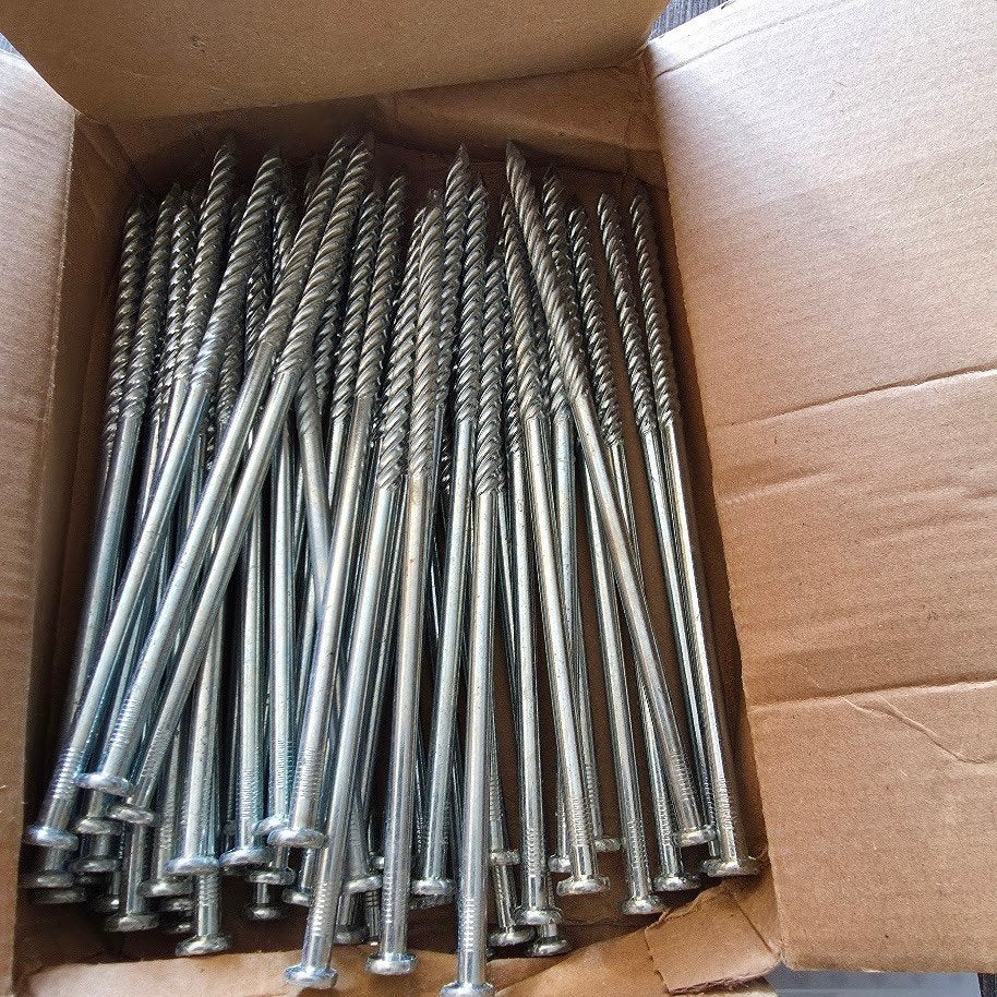 49 Verzinkte Machinenagels 5.6x180mm met Ruitkop + Plaatjes, Ophalen of Verzenden, Nieuw