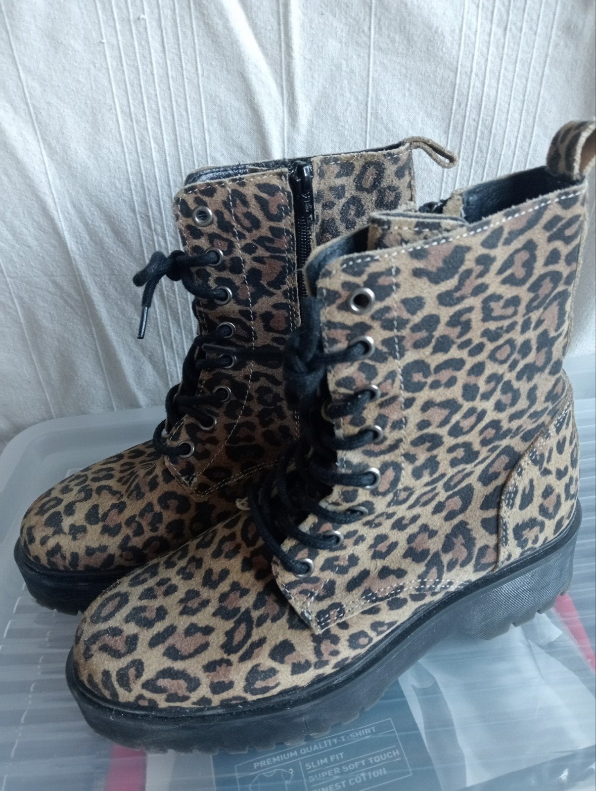 Leopard print veterboots maat 38, Ophalen of Verzenden