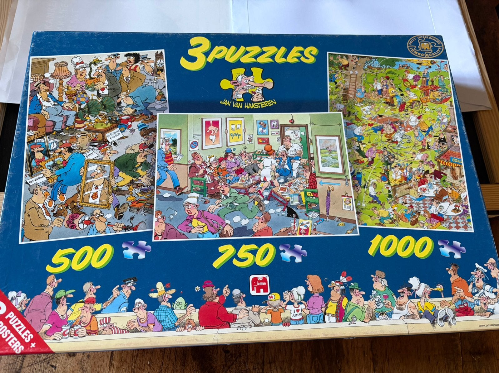 Jan van Haasteren puzzels, 3 in 1 doos, Ophalen of Verzenden, 500 t/m 1500 stukjes, Gebruikt, Legpuzzel