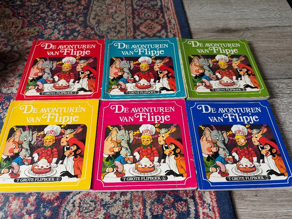 De Avonturen van Flipje. Deel 1, 2, 3, 4, 6 en 7., Meerdere stripboeken, Ophalen of Verzenden, Zo goed als nieuw