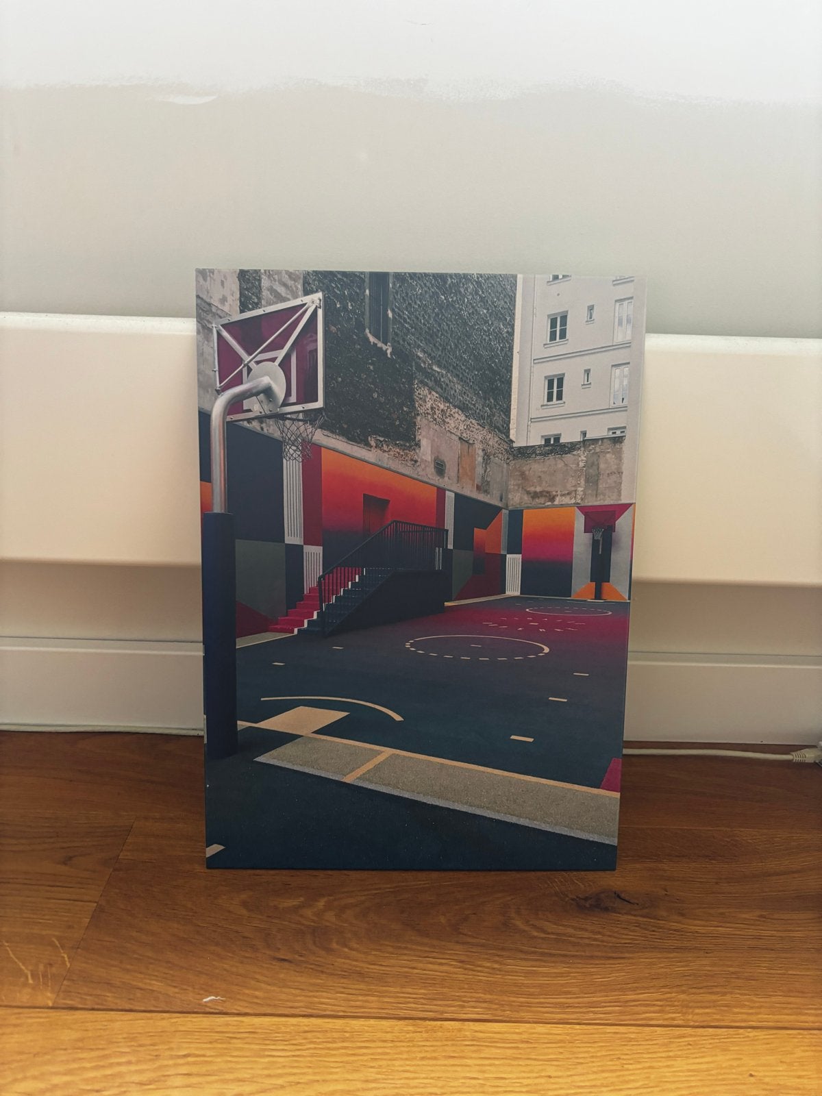 Displate Basketbalveld, Ophalen, Metaal, 45 cm, Meerkleurig