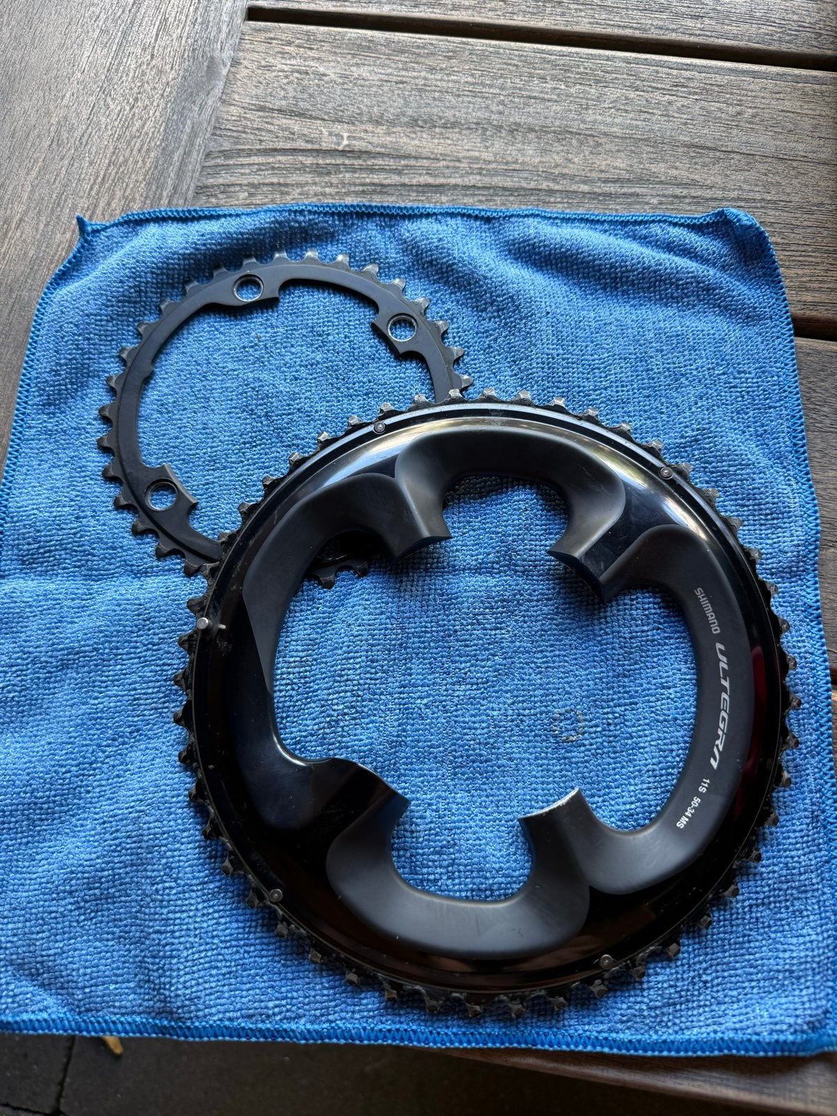 Shimano Ultegra R8000 11s 50-34 Voorbladen, Gebruikt, Ophalen of Verzenden, Derailleur of Ketting, Aluminium