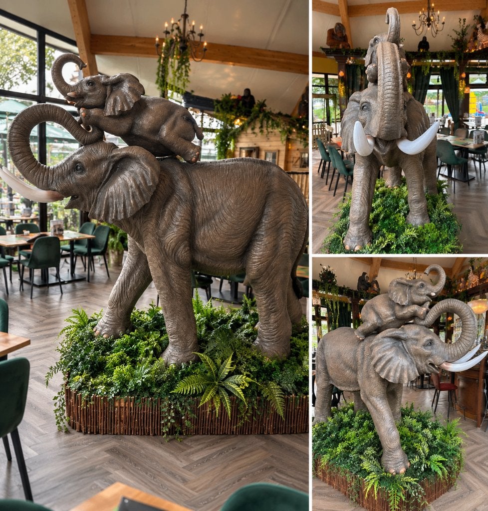 Grote olifant met baby beeld 200cm, Ophalen, Nieuw, Dier