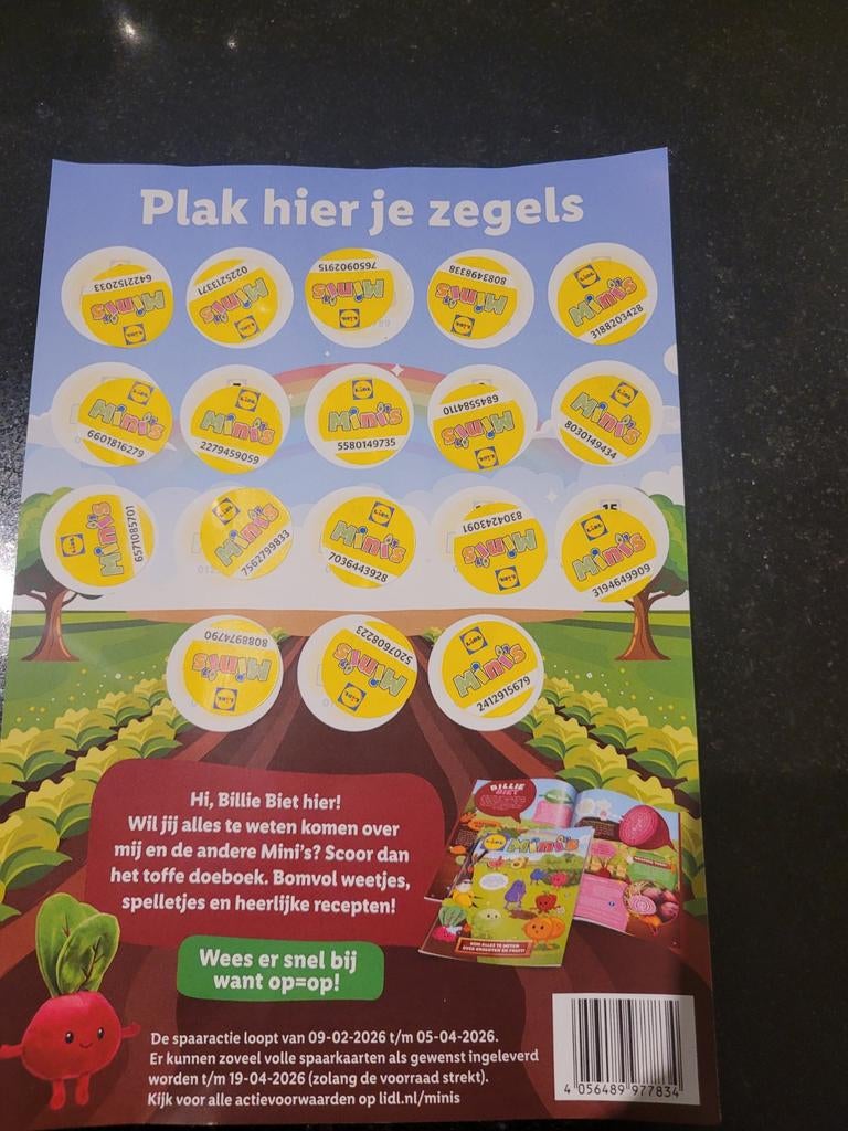 Volle Lidl Mini's spaarkaart, Ophalen of Verzenden, Nieuw