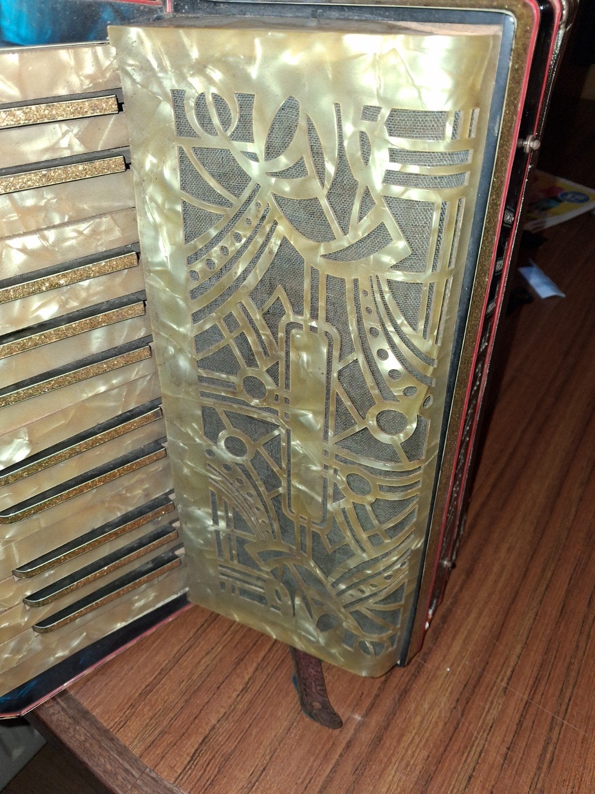 Vintage Accordeon - Blauw met Gouden Details, Overige merken, Gebruikt, Met riemen, Overige formaten