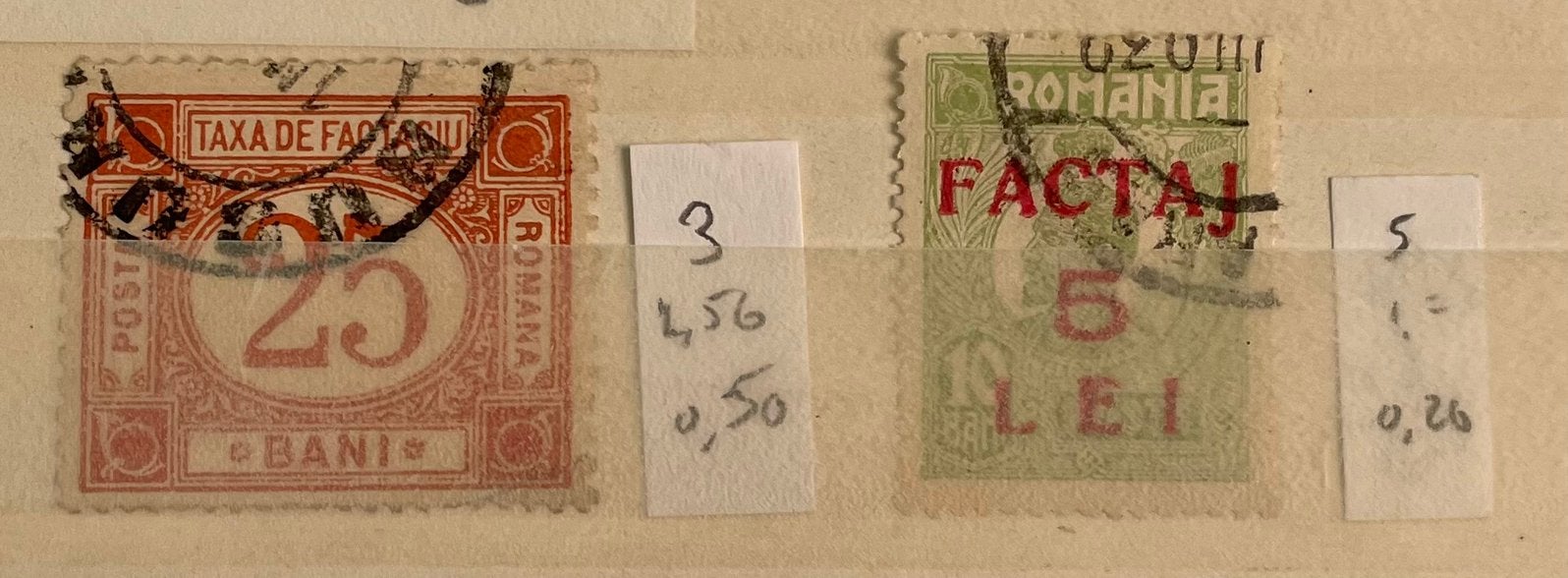 2 postzegels Roemenië; pakketzegels, Ophalen of Verzenden, Overige landen, Gestempeld