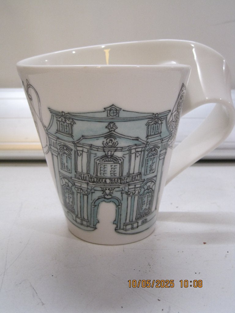 villeroy en boch courtesy edition 1x blauw groen (342), Ophalen of Verzenden, Zo goed als nieuw, Overige stijlen, Kop(pen) en/of Schotel(s)