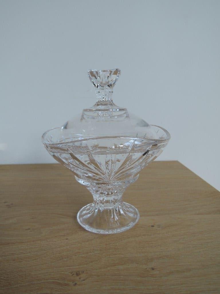 prachtige bonbonnière van kristal, Antiek en Kunst, Antiek | Glas en Kristal, Ophalen of Verzenden