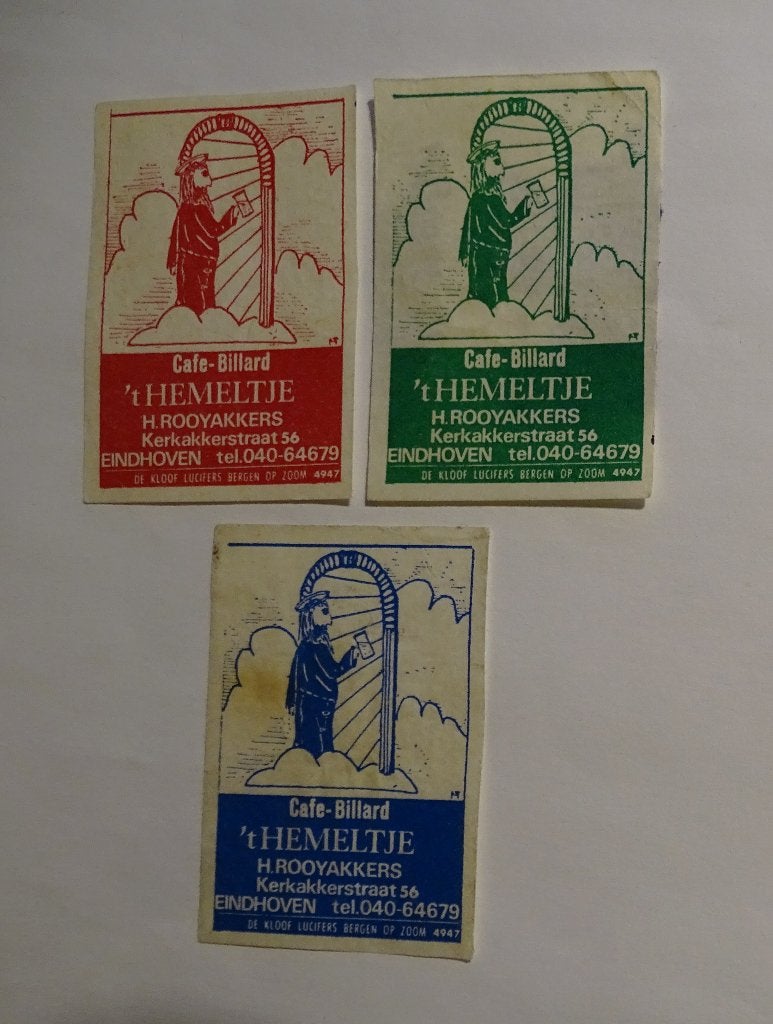 Café  Biljard   't HEMELTJE    EINDHOVEN, Verzamelen, Verzenden, Luciferdoosjes of -merken