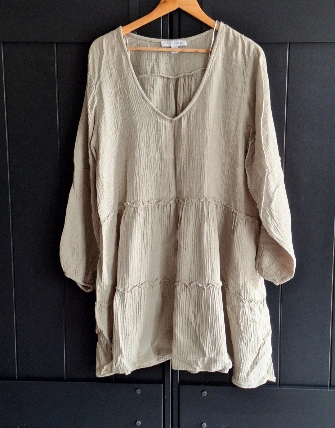 AMISU Tuniek/Blouse - Maat 42 (L), Kleding | Dames, Beige, Maat 42/44 (L), Ophalen of Verzenden, Zo goed als nieuw