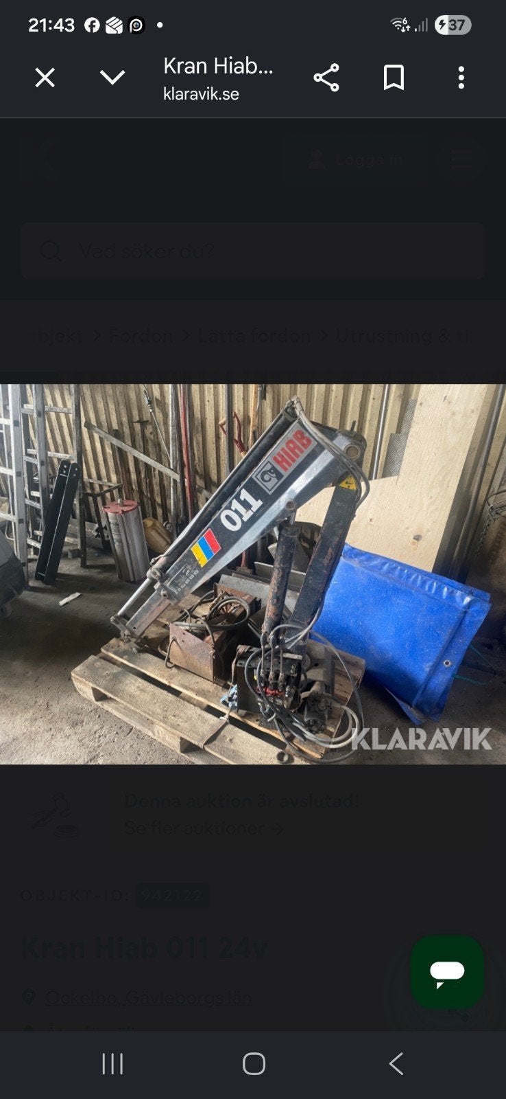 Hiab 011 autolaadkraan, Ophalen, Nieuw, Overige merken