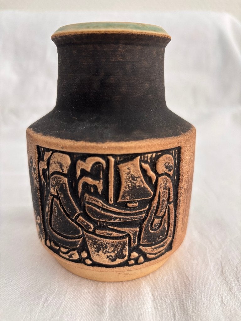 Vintage keramische vaas Michael Andersen & Søn, model 6135., Ophalen of Verzenden
