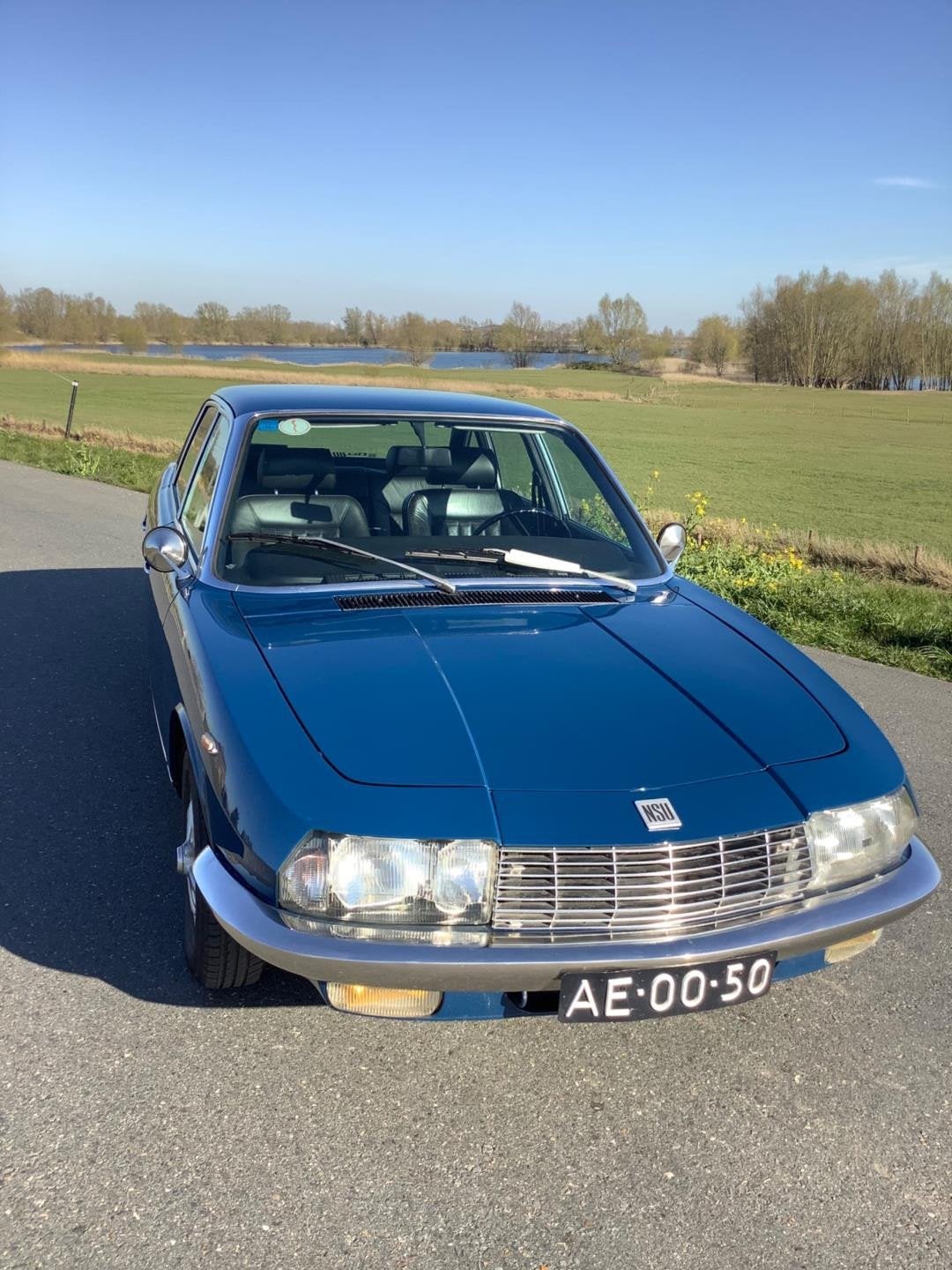 NSU RO 80 , ’71, zeer mooie en goede staat benzine en LPG!, Gebruikt, Zwart, Blauw, Leder