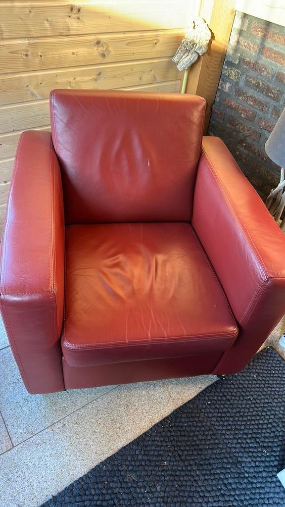 2x Goossens fauteuils, Huis en Inrichting, Fauteuils, Ophalen, Zo goed als nieuw, 75 tot 100 cm, Leer