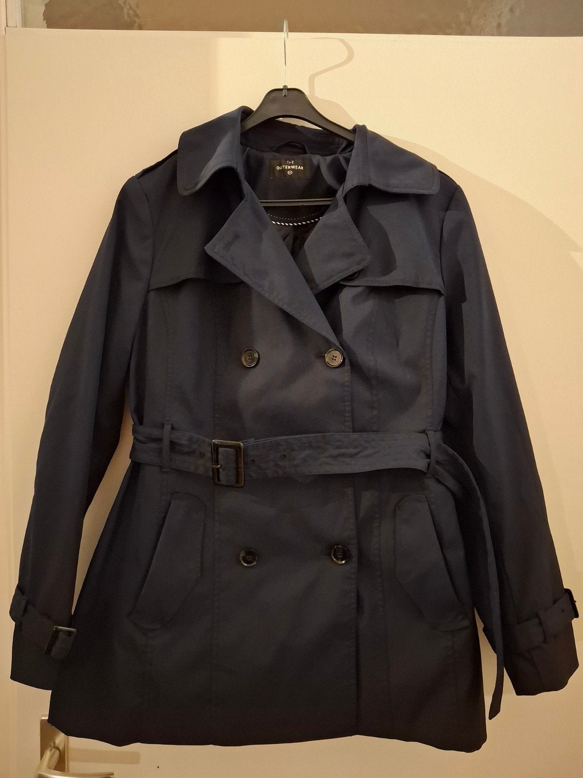 Donkerblauwe trenchcoat van C&A, maat 40, Kleding | Dames, Jassen | Zomer, Maat 38/40 (M), Blauw, Ophalen of Verzenden, Zo goed als nieuw